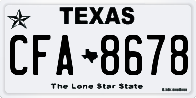 TX license plate CFA8678