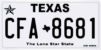 TX license plate CFA8681