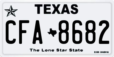 TX license plate CFA8682