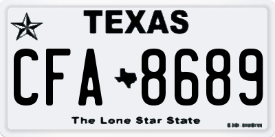 TX license plate CFA8689