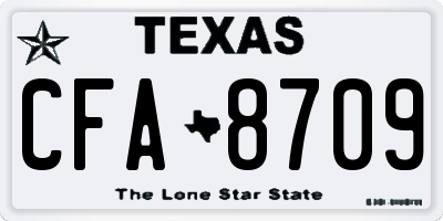 TX license plate CFA8709