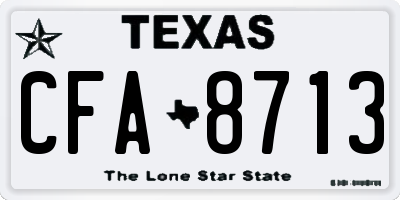 TX license plate CFA8713