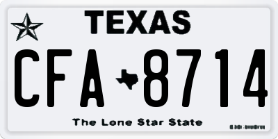 TX license plate CFA8714
