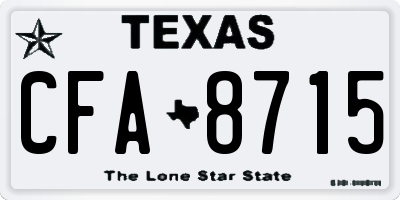 TX license plate CFA8715