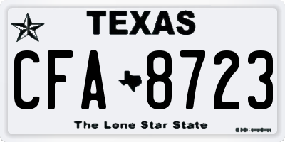 TX license plate CFA8723