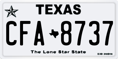 TX license plate CFA8737