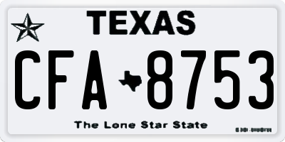 TX license plate CFA8753
