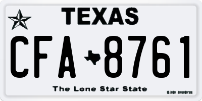 TX license plate CFA8761