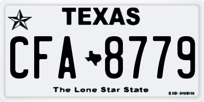 TX license plate CFA8779