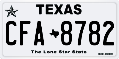 TX license plate CFA8782