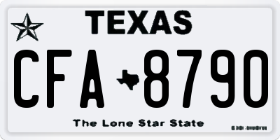 TX license plate CFA8790