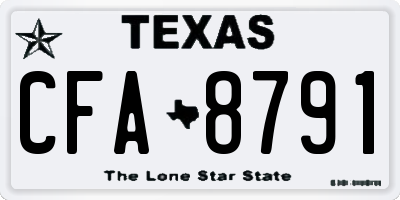 TX license plate CFA8791