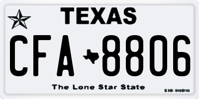 TX license plate CFA8806