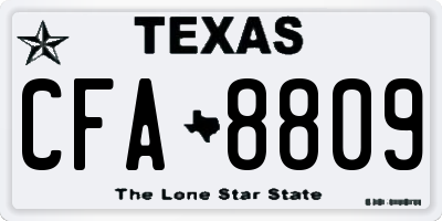 TX license plate CFA8809