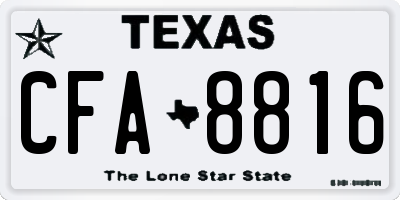 TX license plate CFA8816