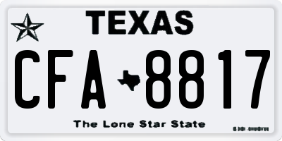 TX license plate CFA8817