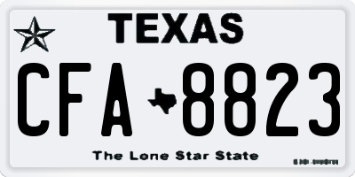 TX license plate CFA8823