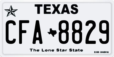 TX license plate CFA8829