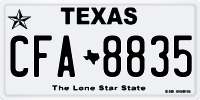 TX license plate CFA8835