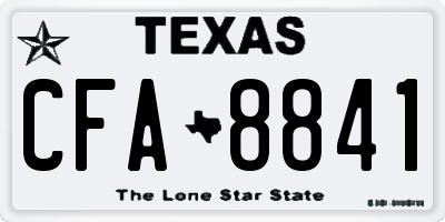TX license plate CFA8841
