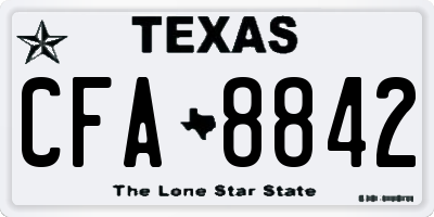 TX license plate CFA8842