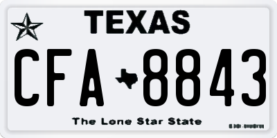 TX license plate CFA8843