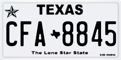 TX license plate CFA8845