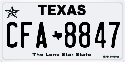 TX license plate CFA8847