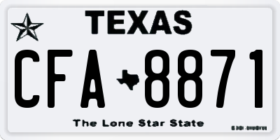 TX license plate CFA8871