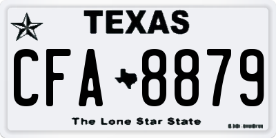 TX license plate CFA8879