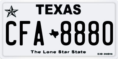 TX license plate CFA8880