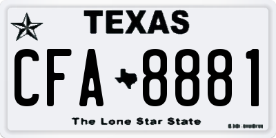 TX license plate CFA8881