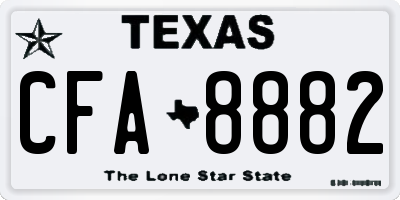TX license plate CFA8882
