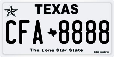 TX license plate CFA8888