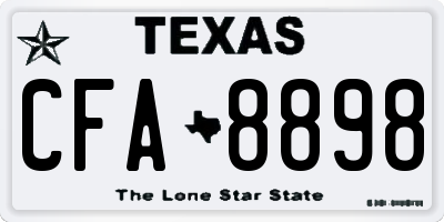 TX license plate CFA8898