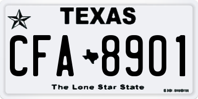 TX license plate CFA8901