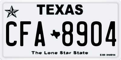 TX license plate CFA8904
