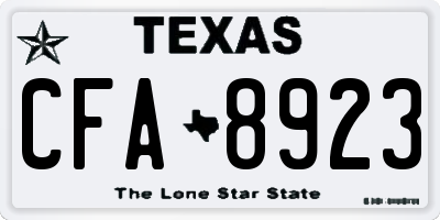 TX license plate CFA8923