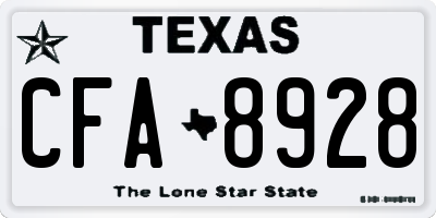 TX license plate CFA8928