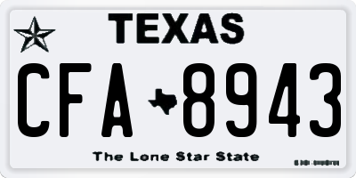 TX license plate CFA8943