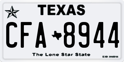 TX license plate CFA8944