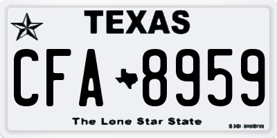 TX license plate CFA8959