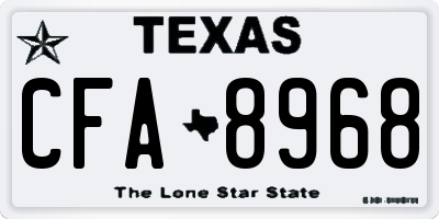 TX license plate CFA8968