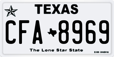 TX license plate CFA8969