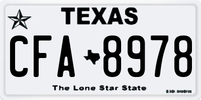TX license plate CFA8978