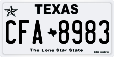 TX license plate CFA8983