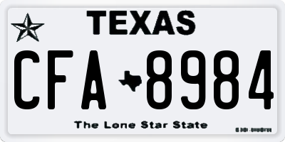 TX license plate CFA8984