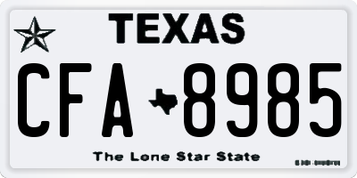 TX license plate CFA8985