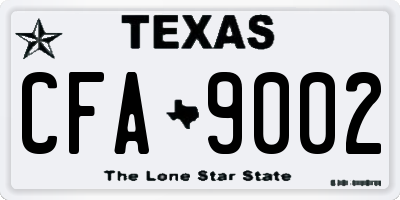 TX license plate CFA9002