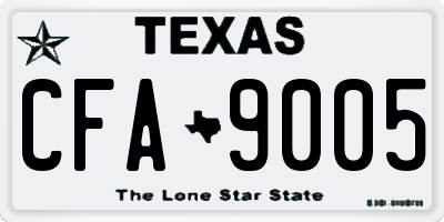 TX license plate CFA9005